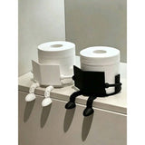 Darrahopens Home & Garden > Bathroom Accessories > Toilet Paper Holders 2-piece creative humanoid toilet paper holder - new ABS plastic home decoration and desktop storage (black and white) In Australia - Darrahopens