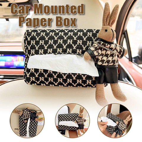 Darrahopens Home & Garden > Bathroom Accessories > Toilet Paper Holders Car Tissue Box Cute Fabric Hanging Box for Car and Living Room Tissue Organizer