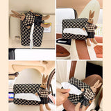 Darrahopens Home & Garden > Bathroom Accessories > Toilet Paper Holders Car Tissue Box Cute Fabric Hanging Box for Car and Living Room Tissue Organizer