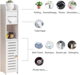 Darrahopens Home & Garden > Bathroom Accessories > Toilet Paper Holders CARLA HOME Slim Bathroom Cabinet with Toilet Paper Holder for Toilet or Laundry Room