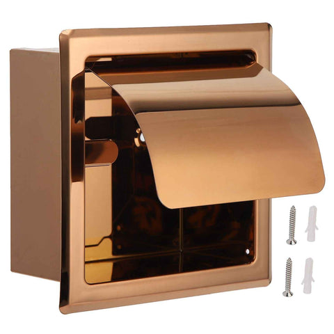 Darrahopens Home & Garden > Bathroom Accessories > Toilet Paper Holders Embedded Style Toilet Paper Holder Stainless Steel Paper Towel Holder Toilet Tissue Rack for Hotel Bathroom Rose Gold In Australia - Darrahopens