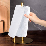 Darrahopens Home & Garden > Bathroom Accessories > Toilet Paper Holders Stainless Steel Double Pole Paper Towel Holder-Gold