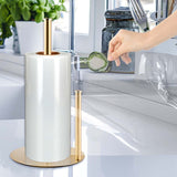 Darrahopens Home & Garden > Bathroom Accessories > Toilet Paper Holders Stainless Steel Double Pole Paper Towel Holder-Gold