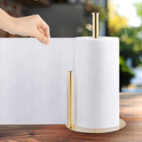 Darrahopens Home & Garden > Bathroom Accessories > Toilet Paper Holders Stainless Steel Double Pole Paper Towel Holder-Gold