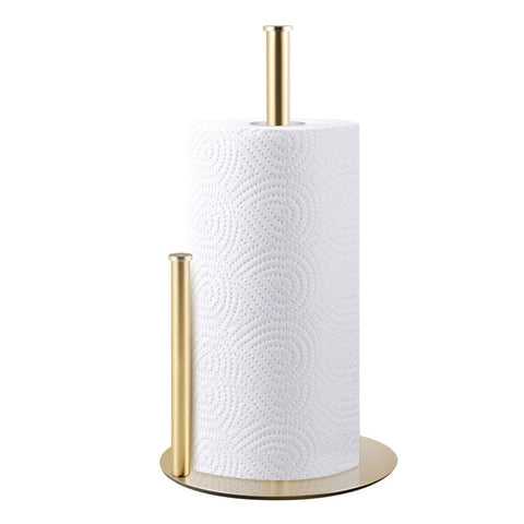 Darrahopens Home & Garden > Bathroom Accessories > Toilet Paper Holders Stainless Steel Double Pole Paper Towel Holder-Gold