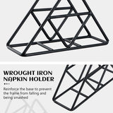 Darrahopens Home & Garden > Bathroom Accessories > Toilet Paper Holders Tissue holder - Stainless steel napkin holder - Metal napkin holder - Triangular napkin holder - Tissue holder - Napkin holder for countertop/dining table/picnic table (black)