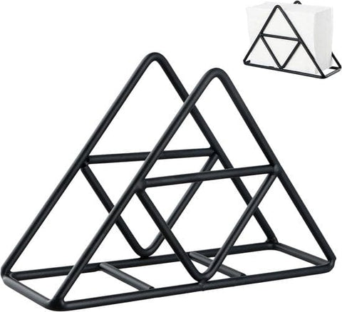 Darrahopens Home & Garden > Bathroom Accessories > Toilet Paper Holders Tissue holder - Stainless steel napkin holder - Metal napkin holder - Triangular napkin holder - Tissue holder - Napkin holder for countertop/dining table/picnic table (black)