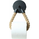 Darrahopens Home & Garden > Bathroom Accessories > Toilet Paper Holders Toilet Paper Holder, Hemp ROpe Towel Holder For Bathroom And Kitchen Bathroom Paper Holder Toilet ROll Holder (Black)