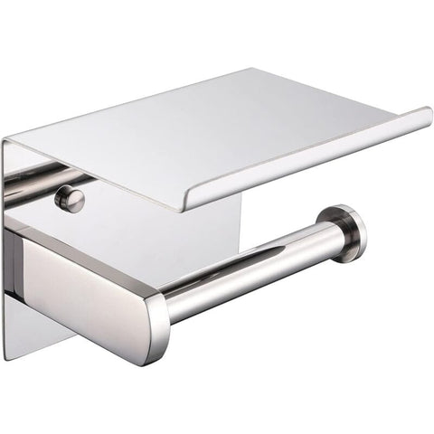 Darrahopens Home & Garden > Bathroom Accessories > Toilet Paper Holders Toilet Paper Holder, Sus 304 Stainless Steel, Polished Chrome, Modern Toilet Paper Holder With Phone Shelf, Bathroom