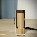 Darrahopens Home & Garden > Bathroom Accessories > Toothbrush Holders 3D-printed compact rotating organizer capsule, 1.3 inches long x 3.4 inches high.