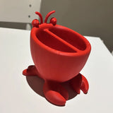 Darrahopens Home & Garden > Bathroom Accessories > Toothbrush Holders 3D-printed crab-shaped toiletries storage box, red.