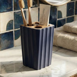 Darrahopens Home & Garden > Bathroom Accessories > Toothbrush Holders 3D Printed Modern Grooved Toothbrush Holder Bathroom Organizer - Black and White Combination