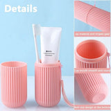 Darrahopens Home & Garden > Bathroom Accessories > Toothbrush Holders 4-Piece Pack - Travel Toothbrush Holder - Portable - Travel Mouthwash Cup - Multifunctional Storage Box