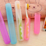 Darrahopens Home & Garden > Bathroom Accessories > Toothbrush Holders 5-Pack - Portable Toothbrush Storage Box - Dustproof Toothbrush Storage Box（Pink + Green + Rose Red + Yellow + Blue）
