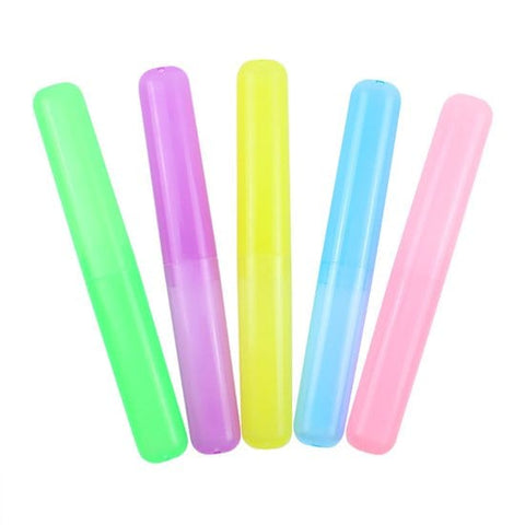 Darrahopens Home & Garden > Bathroom Accessories > Toothbrush Holders 5-Pack - Portable Toothbrush Storage Box - Dustproof Toothbrush Storage Box（Pink + Green + Rose Red + Yellow + Blue）