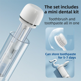 Darrahopens Home & Garden > Bathroom Accessories > Toothbrush Holders Blue Portable 2-in-1 Travel Toothbrush/Toothpaste Organizer & Mouthwash Cup - Lightweight and Durable Crystal Clear PC Material