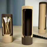 Darrahopens Home & Garden > Bathroom Accessories > Toothbrush Holders Compact 3D-printed rotating organizer capsule, 1.3 inches long x 4.1 inches high.