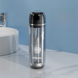 Darrahopens Home & Garden > Bathroom Accessories > Toothbrush Holders Grey Portable 2-in-1 Travel Toothbrush/Toothpaste Organizer & Mouthwash Cup - Lightweight and Durable Crystal Clear PC Material