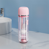 Darrahopens Home & Garden > Bathroom Accessories > Toothbrush Holders Pink Portable 2-in-1 Travel Toothbrush/Toothpaste Organizer & Mouthwash Cup - Lightweight and Durable Crystal Clear PC Material