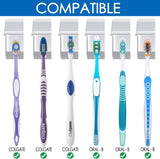 Darrahopens Home & Garden > Bathroom Accessories > Toothbrush Holders Self-Adhesive Wall-Mounted Toothbrush Holder with 6 Compartments