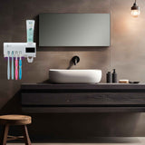 Darrahopens Home & Garden > Bathroom Accessories > Toothbrush Holders Toothbrush Holder for Bathroom 5 Toothbrush Slots Toothbrush Holder Wall Mounted with Toothpaste Dispenser Chargeable Tooth Brushing Holder (White induction model)