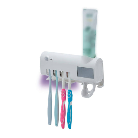 Darrahopens Home & Garden > Bathroom Accessories > Toothbrush Holders Toothbrush Holder for Bathroom 5 Toothbrush Slots Toothbrush Holder Wall Mounted with Toothpaste Dispenser Chargeable Tooth Brushing Holder (White induction model)