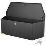 Darrahopens Home & Garden > Bathroom Accessories > Toothbrush Holders VEVOR Trailer Tongue Box, Carbon Steel Tongue Box Tool Chest, Heavy Duty Trailer Box Storage with Lock and Keys, Utility Trailer Tongue Tool Box for Pickup Truck Bed, RV Trailer, 91.44cmx30.48 cmx30.4