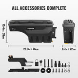 Darrahopens Home & Garden > Bathroom Accessories > Toothbrush Holders VEVOR Truck Bed Storage Box, Lockable Swing Case with Password Padlock, 6.6 Gal/25 L ABS Wheel Well Tool Box, Waterproof and Durable, Compatible with Ford F-150 2015-2021, Passenger Side