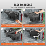 Darrahopens Home & Garden > Bathroom Accessories > Toothbrush Holders VEVOR Truck Bed Storage Box, Lockable Swing Case with Password Padlock, 6.6 Gal/25 L ABS Wheel Well Tool Box, Waterproof and Durable, Compatible with Ford F-150 2015-2021, Passenger Side