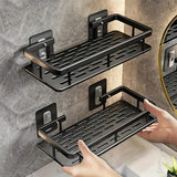 Darrahopens Home & Garden > Bathroom Accessories > Toothbrush Holders Wall-Mounted Shower Caddy: Large-Capacity, No-Drill Floating Shelf for Bathroom & Kitchen - Space-Saving & Easy to Install
