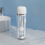 Darrahopens Home & Garden > Bathroom Accessories > Toothbrush Holders White Portable 2-in-1 Travel Toothbrush/Toothpaste Organizer & Mouthwash Cup - Lightweight and Durable Crystal Clear PC Material