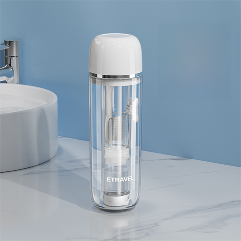 Darrahopens Home & Garden > Bathroom Accessories > Toothbrush Holders White Portable 2-in-1 Travel Toothbrush/Toothpaste Organizer & Mouthwash Cup - Lightweight and Durable Crystal Clear PC Material