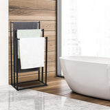 Darrahopens Home & Garden > Bathroom Accessories > Towel Racks & Holders 3 Tier Metal Towel Rack Freestanding Bathroom Organizer Rail