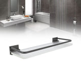 Darrahopens Home & Garden > Bathroom Accessories > Towel Racks & Holders 30cm Bathroom Wall Mounted Shelf Space Aluminum Acrylic Towel Rack Bathroom Storage Rack Grey In Australia - Darrahopens