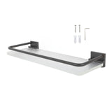 Darrahopens Home & Garden > Bathroom Accessories > Towel Racks & Holders 30cm Bathroom Wall Mounted Shelf Space Aluminum Acrylic Towel Rack Bathroom Storage Rack Grey In Australia - Darrahopens