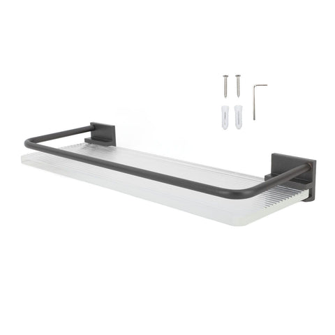 Darrahopens Home & Garden > Bathroom Accessories > Towel Racks & Holders 30cm Bathroom Wall Mounted Shelf Space Aluminum Acrylic Towel Rack Bathroom Storage Rack Grey In Australia - Darrahopens