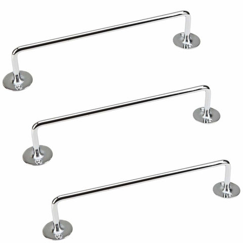 Darrahopens Home & Garden > Bathroom Accessories > Towel Racks & Holders 3x 460mm Chrome Tea Towel Rail Stainless Steel Holder Rack