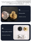 Darrahopens Home & Garden > Bathroom Accessories > Towel Racks & Holders 4-Pack Gold Stainless Steel Suction Cup Hooks - Heavy Duty Vacuum No-Drill Wall Hangers for Bathroom, Shower & Kitchen (Luxury Brushed Finish)