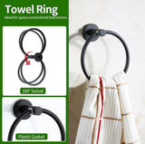 Darrahopens Home & Garden > Bathroom Accessories > Towel Racks & Holders 5pcs Bathroom Hardware Set, Matte Black Bathroom Hardware Set, Including 16" Hand Towel Bars, Toilet Paper Holders, Towel Rings, Robe Towel Hooks