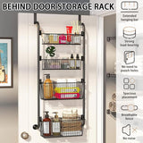 Darrahopens Home & Garden > Bathroom Accessories > Towel Racks & Holders CARLA HOME 4-Tier Over the Door Organizer Heavy-Duty Metal Pantry Rack with Hanging Baskets for Home Kitchen Storage & Bathroom Door Organization