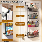 Darrahopens Home & Garden > Bathroom Accessories > Towel Racks & Holders CARLA HOME 4-Tier Over the Door Organizer Heavy-Duty Metal Pantry Rack with Hanging Baskets for Home Kitchen Storage & Bathroom Door Organization
