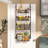 Darrahopens Home & Garden > Bathroom Accessories > Towel Racks & Holders CARLA HOME 4-Tier Over the Door Organizer Heavy-Duty Metal Pantry Rack with Hanging Baskets for Home Kitchen Storage & Bathroom Door Organization