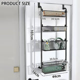 Darrahopens Home & Garden > Bathroom Accessories > Towel Racks & Holders CARLA HOME 4-Tier Over the Door Organizer Heavy-Duty Metal Pantry Rack with Hanging Baskets for Home Kitchen Storage & Bathroom Door Organization