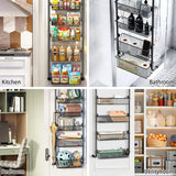 Darrahopens Home & Garden > Bathroom Accessories > Towel Racks & Holders CARLA HOME 6-Tier Over the Door Organizer Heavy-Duty Metal Pantry Rack with Hanging Baskets for Home Kitchen Storage & Bathroom Door Organization (Black)
