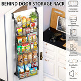 Darrahopens Home & Garden > Bathroom Accessories > Towel Racks & Holders CARLA HOME 6-Tier Over the Door Organizer Heavy-Duty Metal Pantry Rack with Hanging Baskets for Home Kitchen Storage & Bathroom Door Organization (Black)