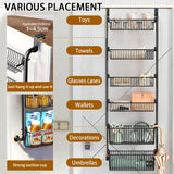 Darrahopens Home & Garden > Bathroom Accessories > Towel Racks & Holders CARLA HOME 6-Tier Over the Door Organizer Heavy-Duty Metal Pantry Rack with Hanging Baskets for Home Kitchen Storage & Bathroom Door Organization (Black)