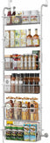 Darrahopens Home & Garden > Bathroom Accessories > Towel Racks & Holders CARLA HOME 6-Tier Over the Door Organizer Heavy-Duty Metal Pantry Rack with Hanging Baskets for Home Kitchen Storage & Bathroom Door Organization (White)