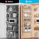 Darrahopens Home & Garden > Bathroom Accessories > Towel Racks & Holders CARLA HOME 6-Tier Over the Door Organizer Heavy-Duty Metal Pantry Rack with Hanging Baskets for Home Kitchen Storage & Bathroom Door Organization (White)