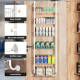 Darrahopens Home & Garden > Bathroom Accessories > Towel Racks & Holders CARLA HOME 6-Tier Over the Door Organizer Heavy-Duty Metal Pantry Rack with Hanging Baskets for Home Kitchen Storage & Bathroom Door Organization (White)