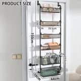 Darrahopens Home & Garden > Bathroom Accessories > Towel Racks & Holders CARLA HOME 6-Tier Over the Door Organizer Heavy-Duty Metal Pantry Rack with Hanging Baskets for Home Kitchen Storage & Bathroom Door Organization (White)